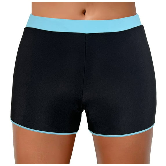 GEWSEY Womens Swim Shorts Solid Tankini Bottoms Swimsuit Bottoms Blue, XXL