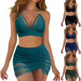 thumbnail image 1 of GEWSEY Womens Swim Skirt High Waisted Bikini Sets Tummy Control Swimsuits Mesh Sarong Wraps Bathing Suits (Dark Blue, XL), 1 of 7