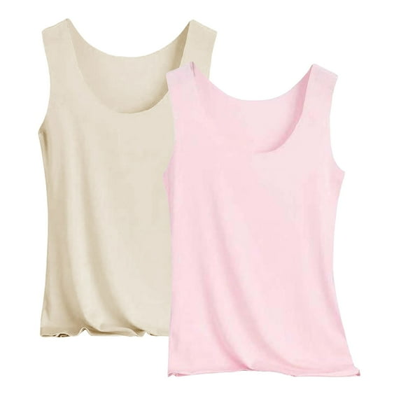 GEWSEY Womens Tank Tops Summer Tops Sleeveless Casual Crew Neck Tee Shirts Loose Fit Basic Shirts (Hot Pink, XL)