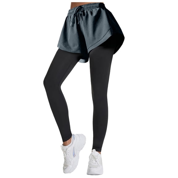 GEWSEY Womens Tennis Skirts with Leggings Athletic Golf Legging with Skirt Attach High Waist Skirted Legging with Pockets (Green, L)