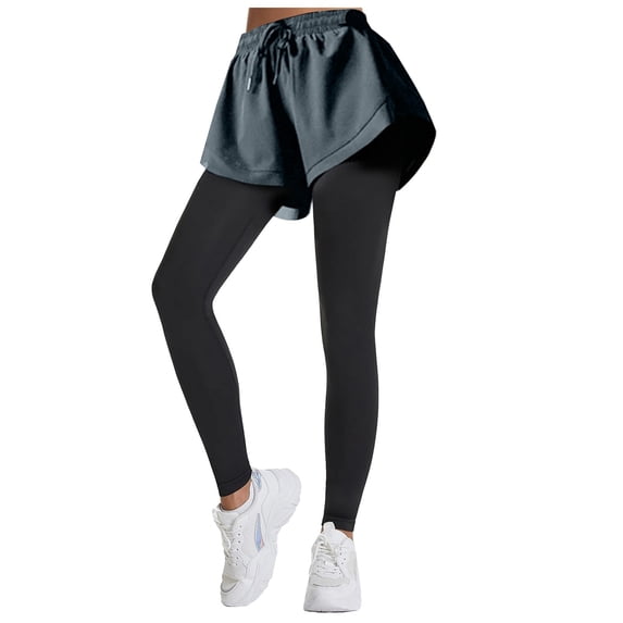 GEWSEY Womens Tennis Skirts with Leggings Athletic Golf Legging with Skirt Attach High Waist Skirted Legging with Pockets (Green, S)