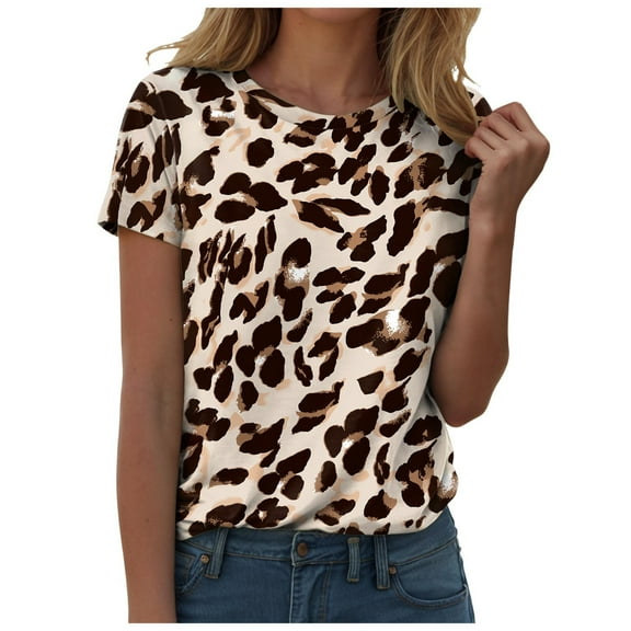 GEWSEY Womens Tops Summer Basic T Shirts Business Casual Loose Fit Cap Sleeve Tee Cute Clothes Trendy Fashion Outfits (Coffee, XL)