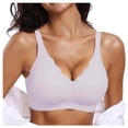 thumbnail image 1 of GEWSEY Womens Wireless Bras Push Up Support Full Coverage Bralettes No Underwire Bra Comfortable Everyday Seamless Tshirt Bras (Light Purple, 44C-44DD), 1 of 7