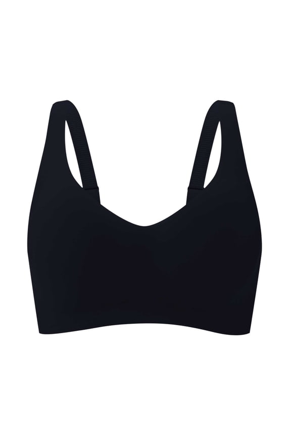 Workout Bra for Women Everyday Bras Wireless Supportive Push-Up Full Coverage No Underwire Fit (Black, S)
