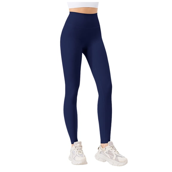 GEWSEY Workout Leggings for Women High Waisted Exercise Athletic Gym Fitness Yoga Lexi Lined Pants 26" (Dark Blue, XL)