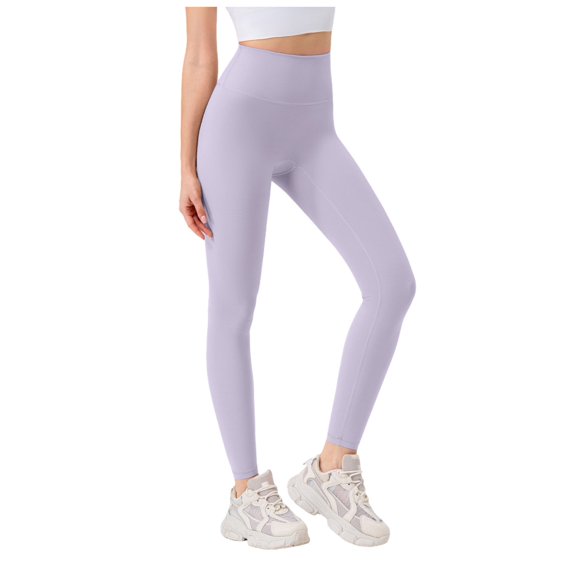 GEWSEY Workout Leggings for Women High Waisted Exercise Athletic Gym Fitness Yoga Lexi Lined Pants 26" (Light Purple, M)
