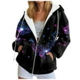 thumbnail image 1 of GEWSEY Zip Up Hoodie Women Butterfly Graphic Hoodies Long Sleeve Oversized Y2K Sweatshirts Cute jackets Plus Size for Girls (Light Purple, S), 1 of 7