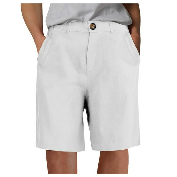 GEWSEY womens Ultra Lux Comfort With Flex-to-go Utility Bermuda Short White, L