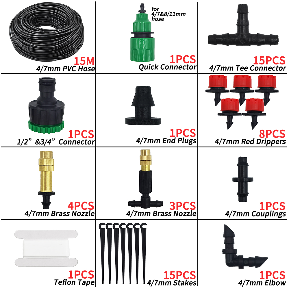 GEWUSH 550M Garden Micro Drip Irrigation Automatic Watering System Kit