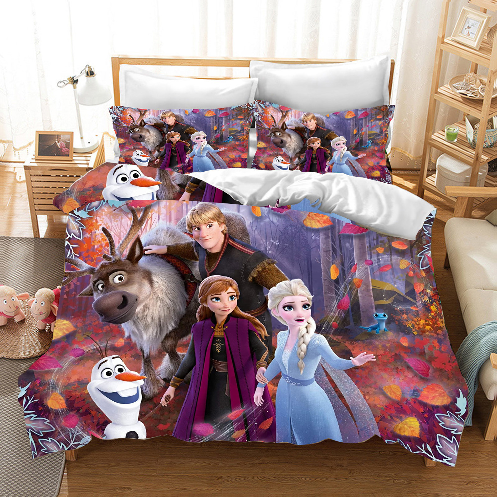 GEWUSH Elsa Bedding Quilt Cover Gifts Children Teenager Fluffy Warm