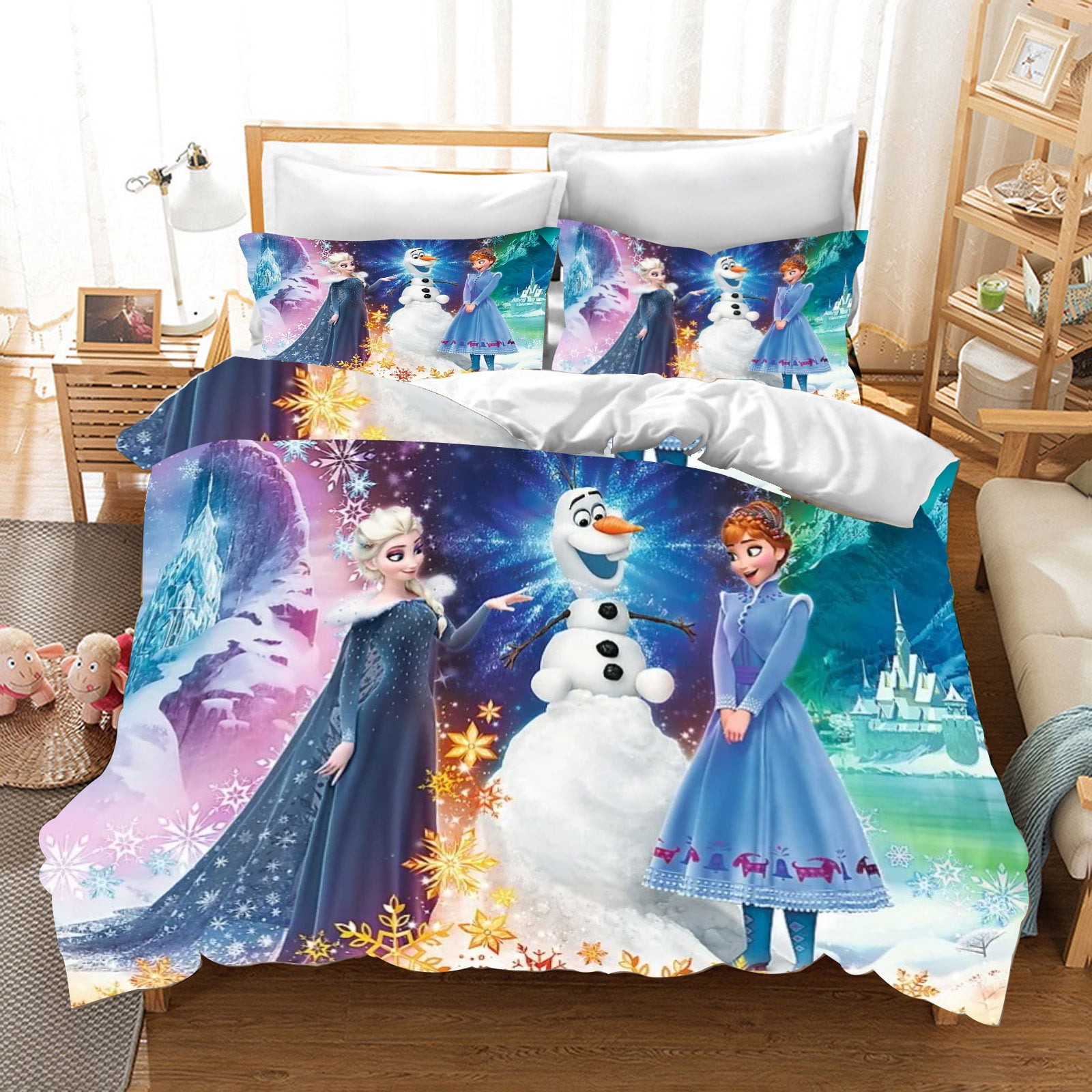 GEWUSH Elsa Bedding Quilt Cover Gifts Children Teenager Fluffy Warm