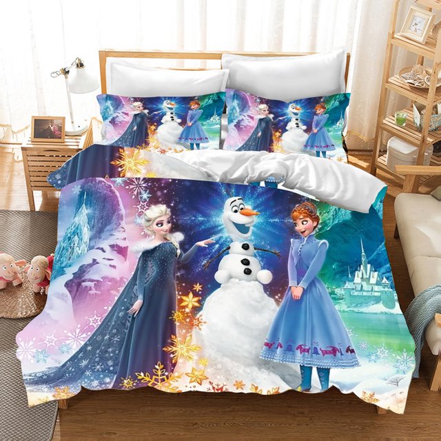 GEWUSH Elsa Bedding Quilt Cover Gifts Children Teenager Fluffy Warm