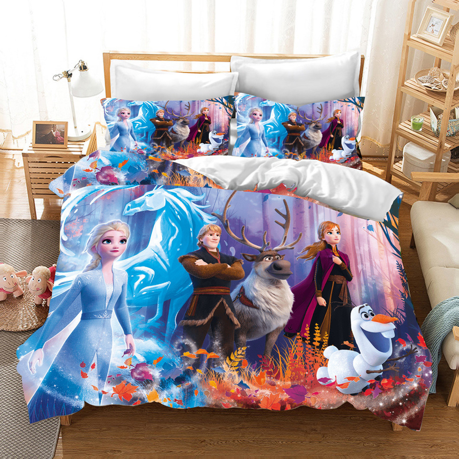 GEWUSH Elsa Bedding Quilt Cover Gifts Children Teenager Fluffy Warm