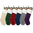 thumbnail image 1 of GEX 16” Knit Christmas Stockings Classic Unique for Family Decor Hanging Ornament for Xmas Holiday Party Decorations Gift (Set of 6), 1 of 8