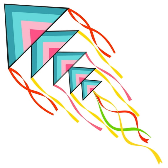 GEX 2022 New Huge Quin Kite Five Tri Flier Easy to Fly for Kids and Adults with 330 FT Single Line String and Colorful Tails for Beach Trip Park Family Outdoor Games and Activities