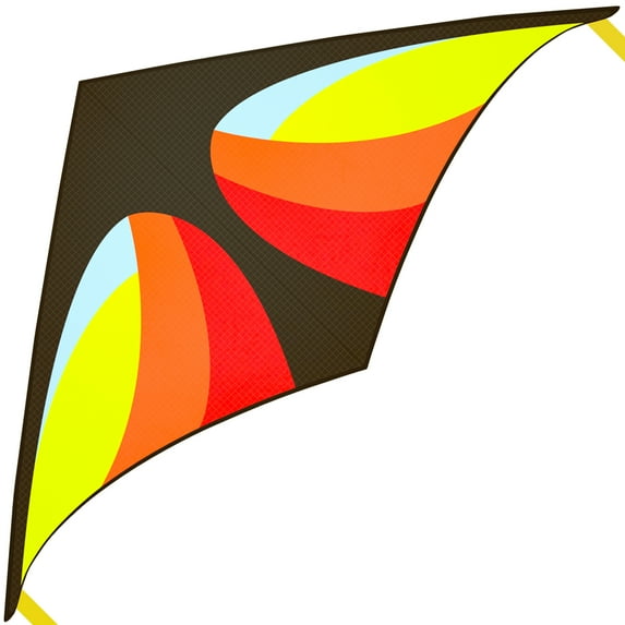 GEX 2022 Style 50" Large Delta Kite for Kids and Adults Beginners Easy to Fly Single Line String for Beach Trip Park Outdoor Activities Redy/Yellow