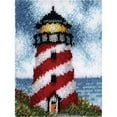 thumbnail image 1 of GEX 21" X 15" Lighthouse Latch Hook Kits Rug Making Kits DIY Crafts for Adults/Kids Needle Craft with Printed Canvas Pattern Crochet Kit, 1 of 7