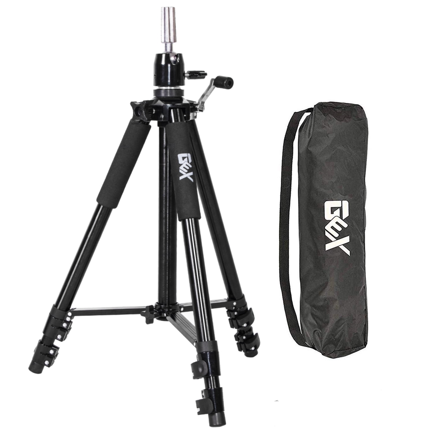 GEX Black Mannequin Head Tripod Canvas Block Head Tripod Training Head Stand Mannequin Head Stand Heavy Duty Tripod With a Black Bag