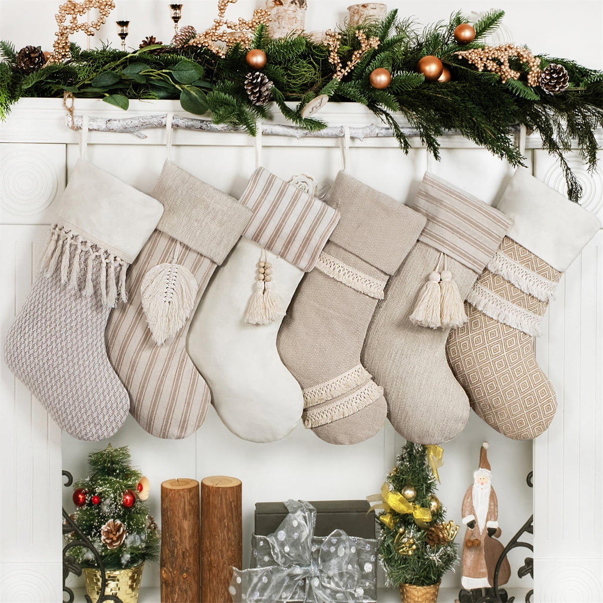 GEX Christmas Stockings Custom Name for Family 20" Large Rustic