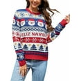 thumbnail image 1 of GEX Christmas Sweaters for Women Ugly Soft Fuzzy Knit Long Sleeve Pullover for Christmas Party Holiday Classic RNB S, 1 of 6