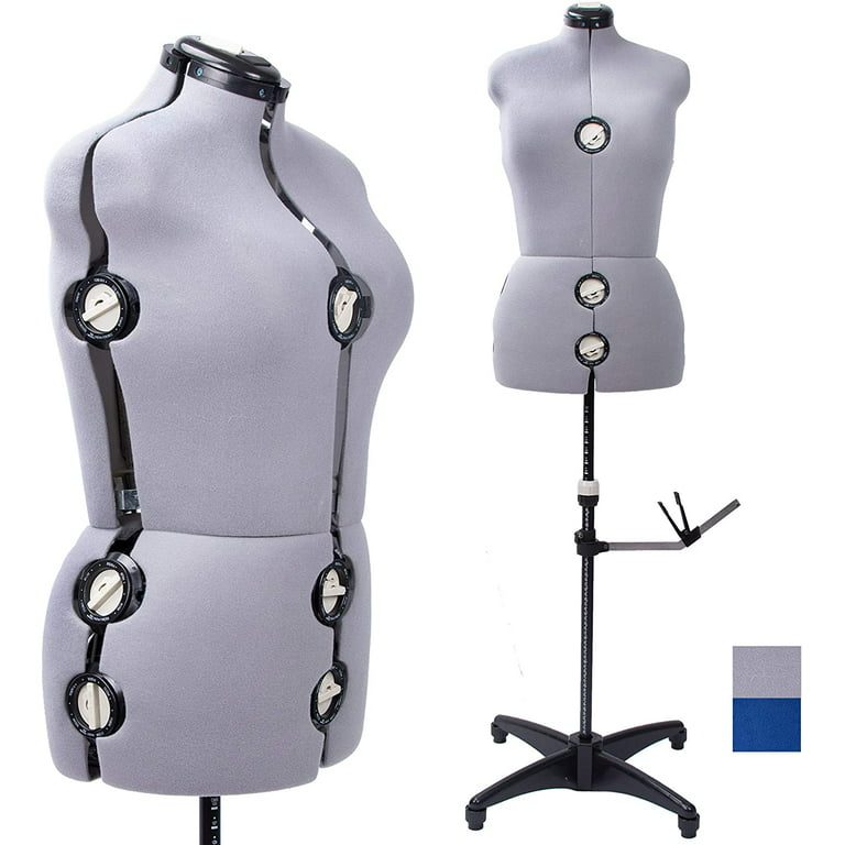 GEX Gray Female Fabric Adjustable Mannequin Dress Form for Sewing Women's  Mannequin Body Torso with Stand Large