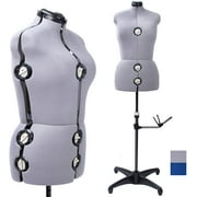 GEX Gray Female Fabric Adjustable Mannequin Dress Form for Sewing Women's Mannequin Body Torso with Stand Medium
