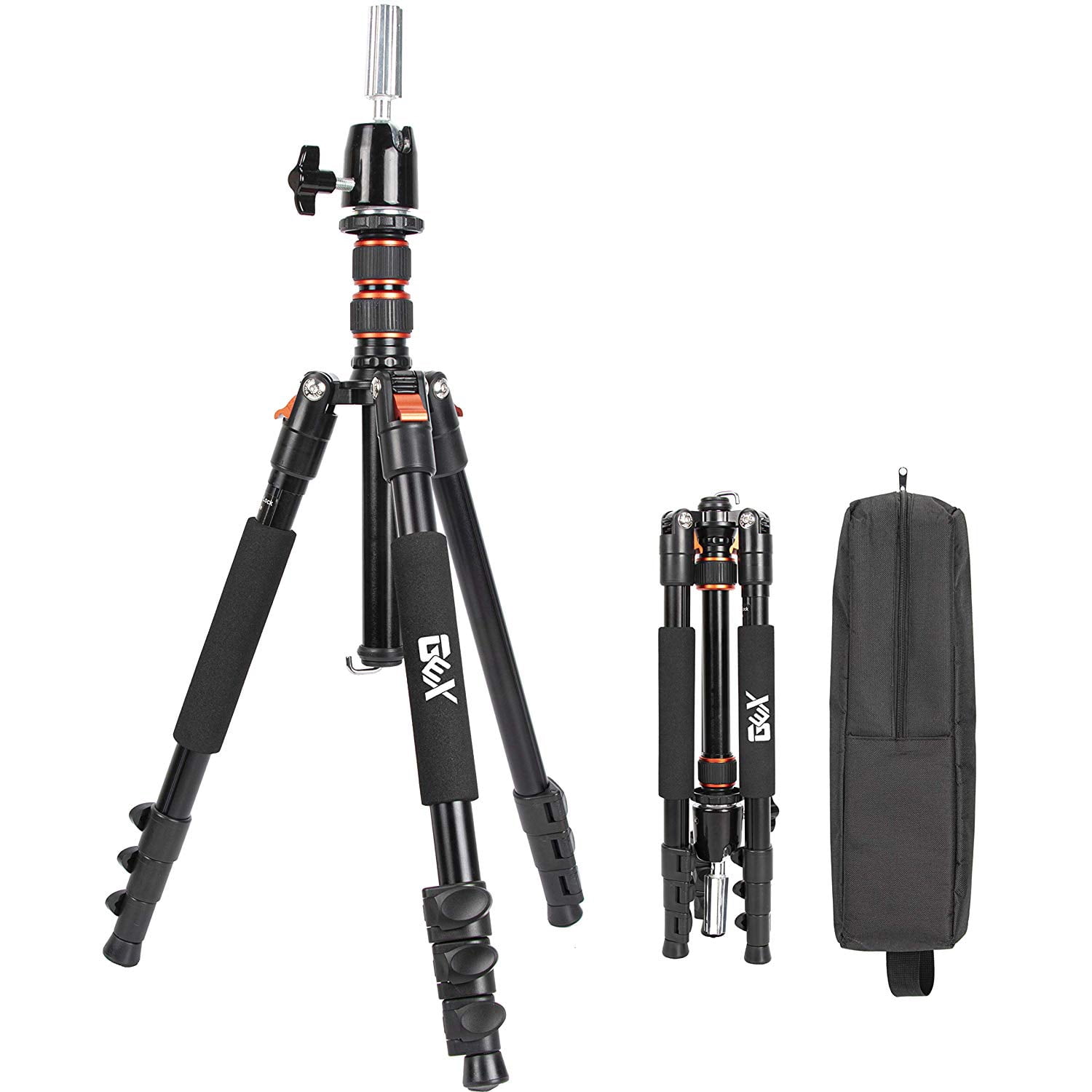 GEX WORLDWIDE GEX Multifunction Mannequin Tripod (Camera) Stand Canvas Block Training Doll Manikin Head Wig Stand for Cosmetology Hairdressing (Black)