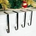 thumbnail image 1 of GEX  New Skid proof Christmas Stocking Holder Hook Hanger Fireplace Metal Decor Black J shape Set of 6, 1 of 5