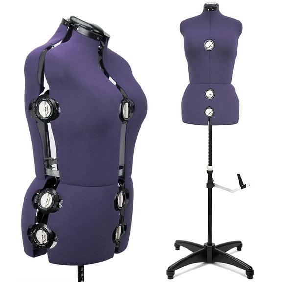 GEX Purple Female Fabric Adjustable Mannequin Dress Form for Sewing Women's Mannequin Body Torso with Stand Large