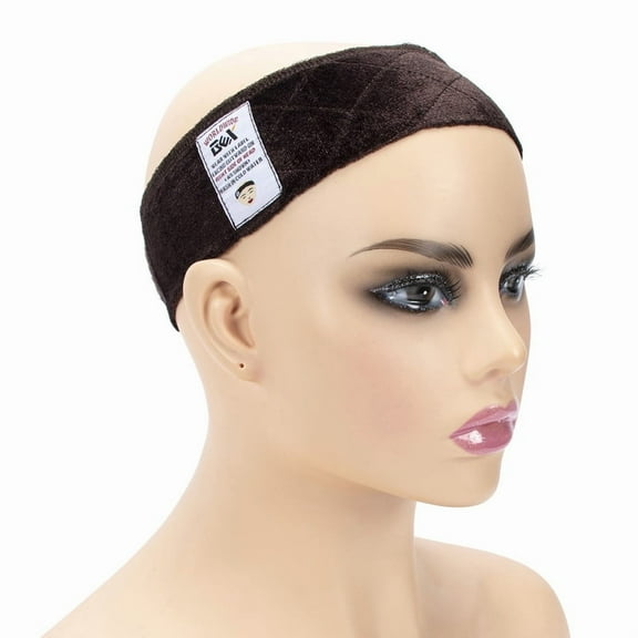 GEX Wig Grip Band Adjustable Velvet Non-Slip Breathable Head Band to Keep Wig Secured and Prevent Headaches (Brown)