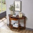 thumbnail image 1 of GEXPUSM 47"Console Table with Drawer Storage, Solid Wood Semicircular Decorative Side Table,Walnut, 1 of 9