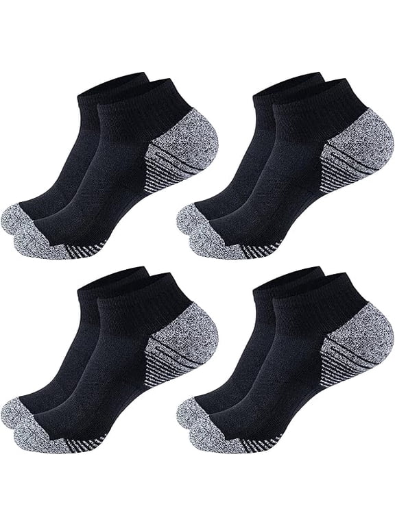 2026 Ordor Resist Bamboo Viscose Thick Unisex Ankle Socks – Cushioned, Anti-Blister, Breathable Athletic & Casual, M&L 4-Pairs Black