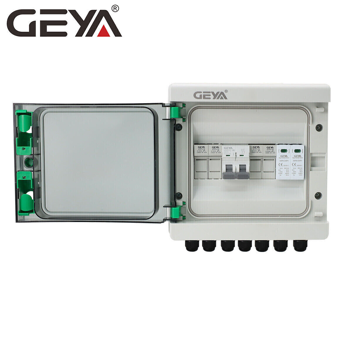 GEYA Solar PV Combiner Box Plastic 15A 2string 500VDC IP65 Solar Panel ...