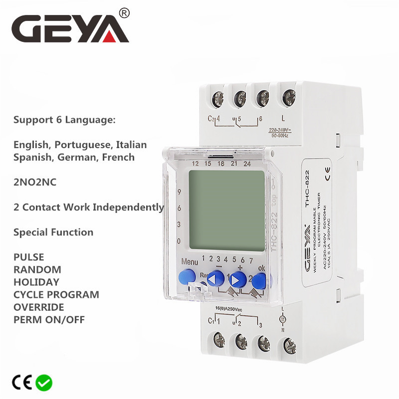 GEYA THC822 Conversational Programmable Timer 2Channel Changeover