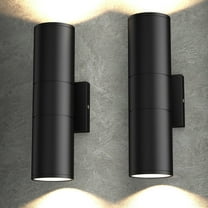 GEYANG Dusk to Dawn Outdoor Wall Lights , Integrated LED Cylinder Up Down 12W 2700K Modern Aluminum Light, Waterproof Exterior Light for Porch Patio Door