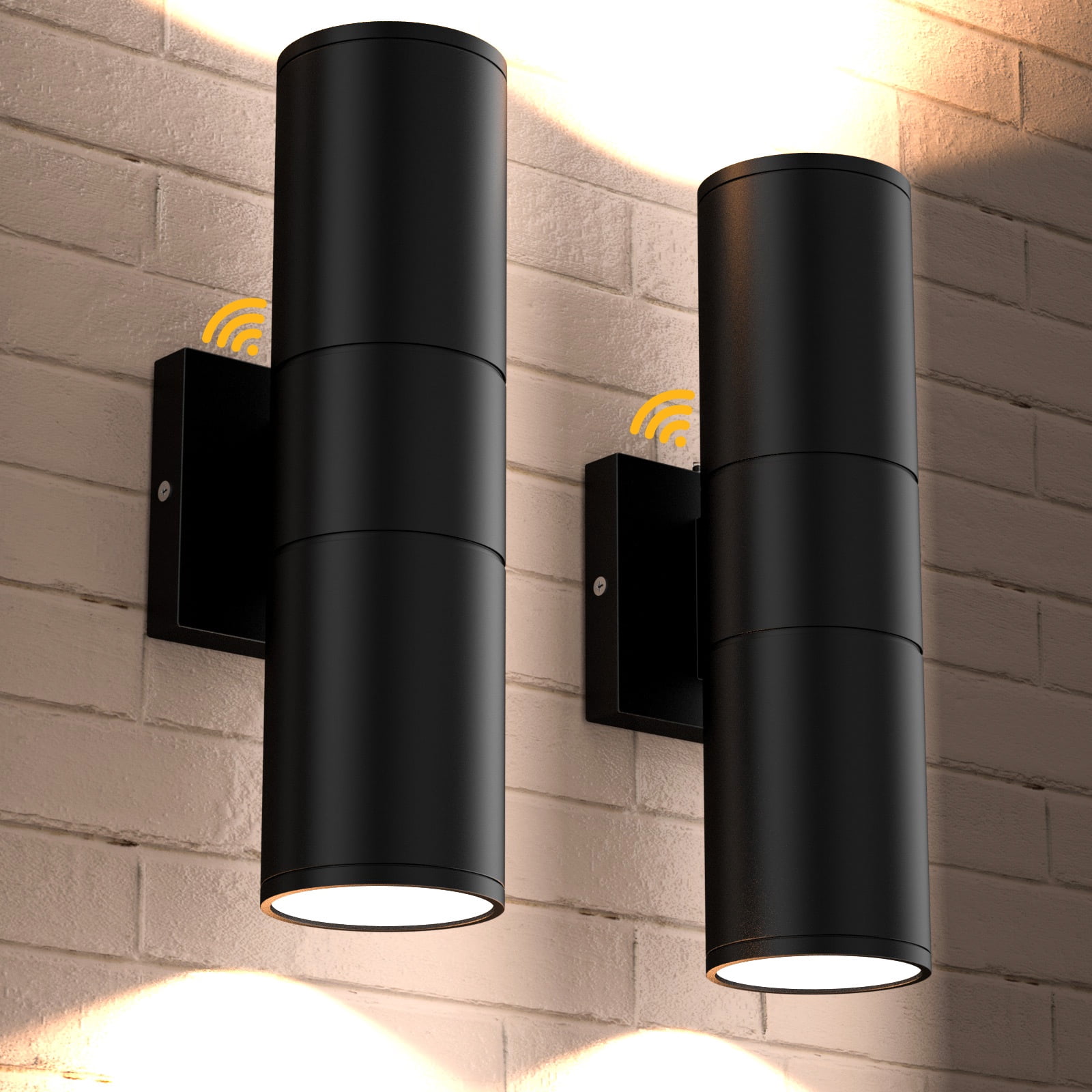 GEYANG Dusk to Dawn Outdoor Wall Lights , Integrated LED Cylinder Up Down 12W 2700K Modern Aluminum Light, Waterproof Exterior Light for Porch Patio Door