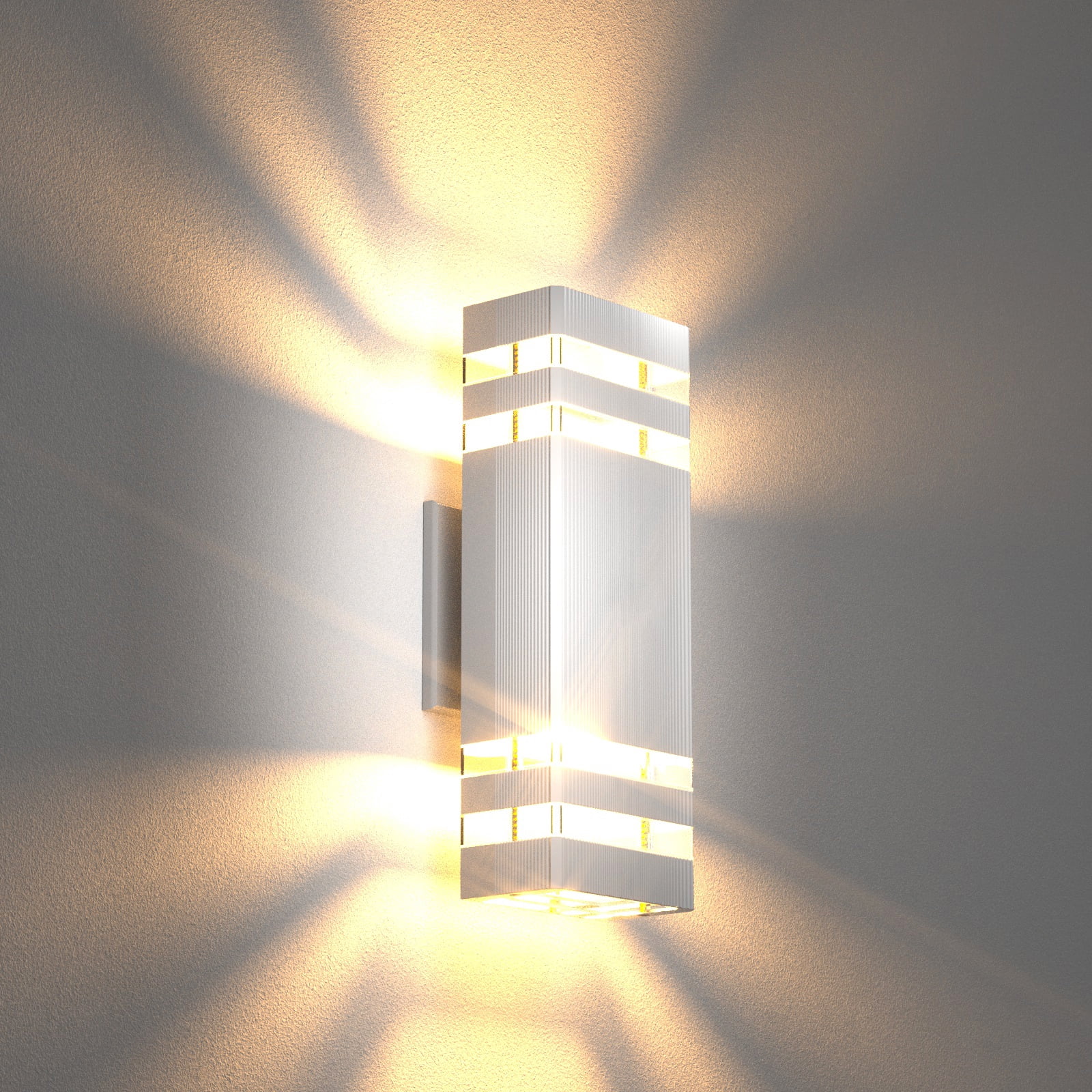 GEYANG modern black outdoor lighting fixture, aluminum waterproof porch light, square top and bottom outdoor wall light, outdoor lighting fixture, suitable for home porch, garden, terrace, courtyard