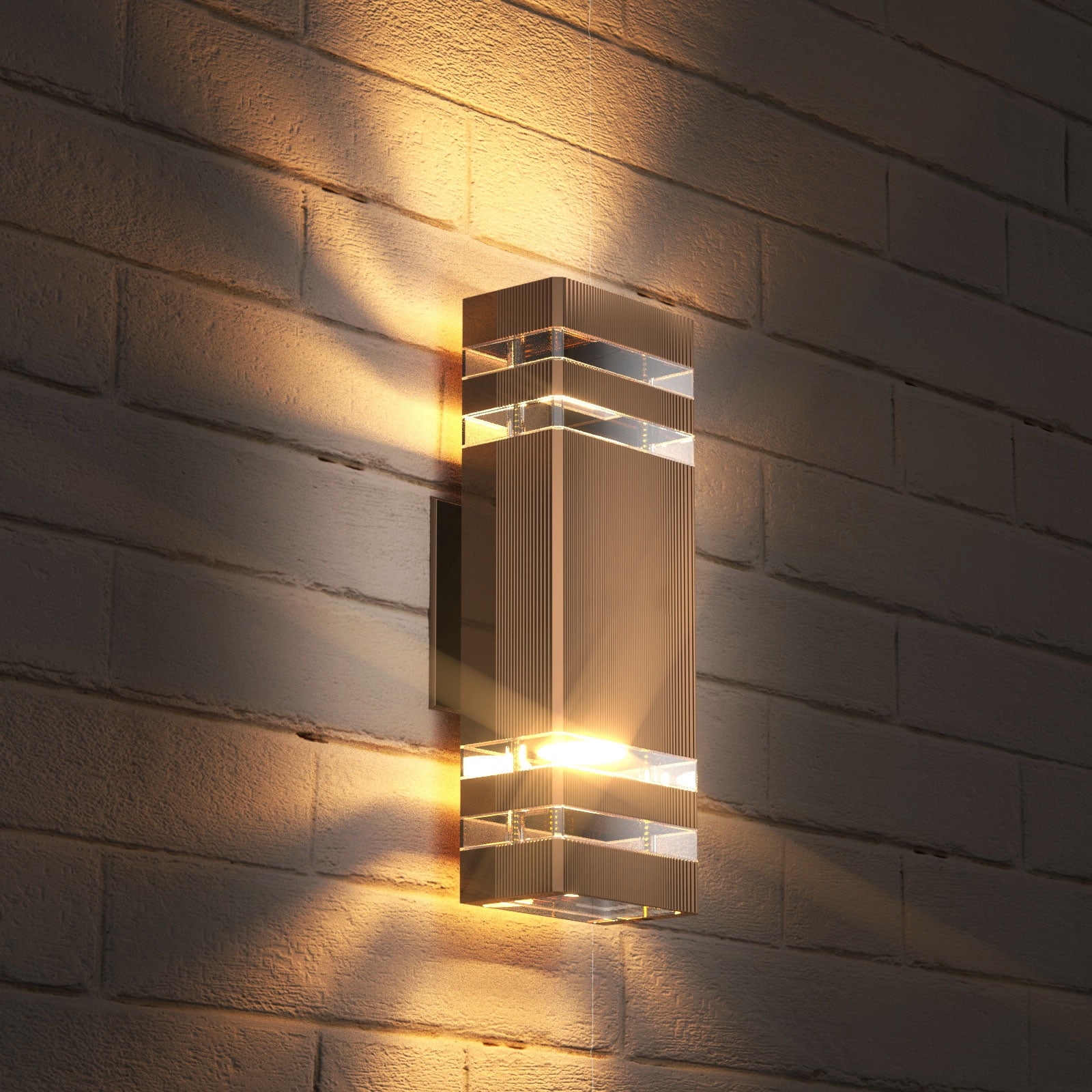 GEYANG modern black outdoor lighting fixture, aluminum waterproof porch light, square top and bottom outdoor wall light, outdoor lighting fixture, suitable for home porch, garden, terrace, courtyard