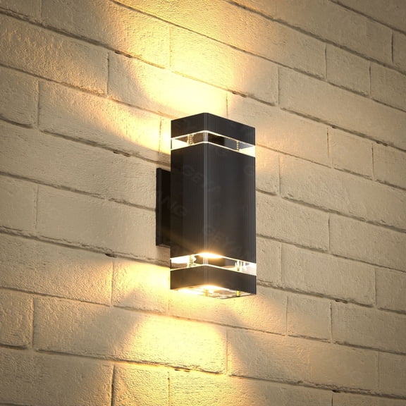 GEYANG outdoor decor Square Up and Down Lights Outdoor Wall Light, IP44 outdoor aluminum waterproof exterior wall lamp,for House Patio Garage Garden.(Excluding light bulbs)