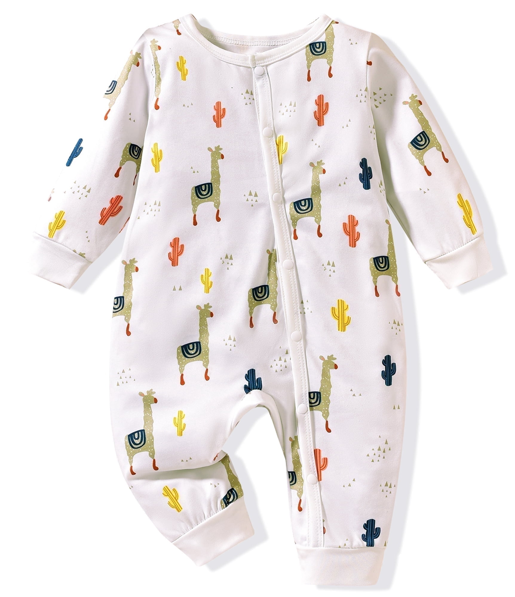 GEYEHUG Baby Boy/Girl Clothes Rompers Long Sleeve Printed One Piece Pajamas Cute Animal Pattern Unisex