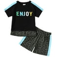 thumbnail image 1 of GEYEHUG Boys 2 Pieces Outfits Print Round Neck Short Sleeve Top and Shorts Set, 1 of 7