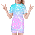 thumbnail image 1 of GEYEHUG Girls Swimsuits Set Two-Piece Bathing Suit Rash Guard UPF 50+ Sun Protection Quick-Dry for Summer Beach Swimwear Ages 3–7 Years, 1 of 7