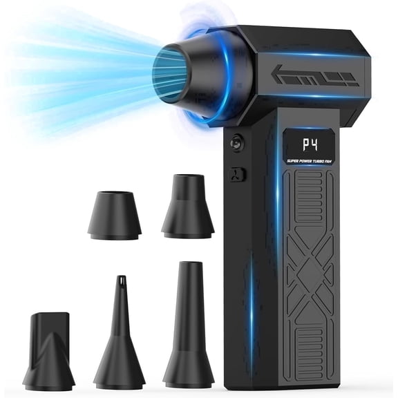 GEYILO Compressed Air Duster 280000 RPM for Electronics, Rechargeable PC Keyboard Cleaner, 4 Speeds