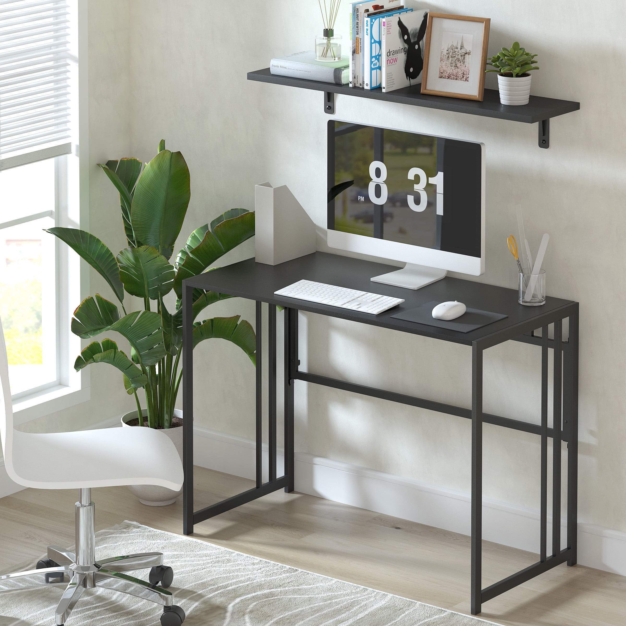 GEZEN 40.55" Folding Computer Desk for Small Spaces, Console Table