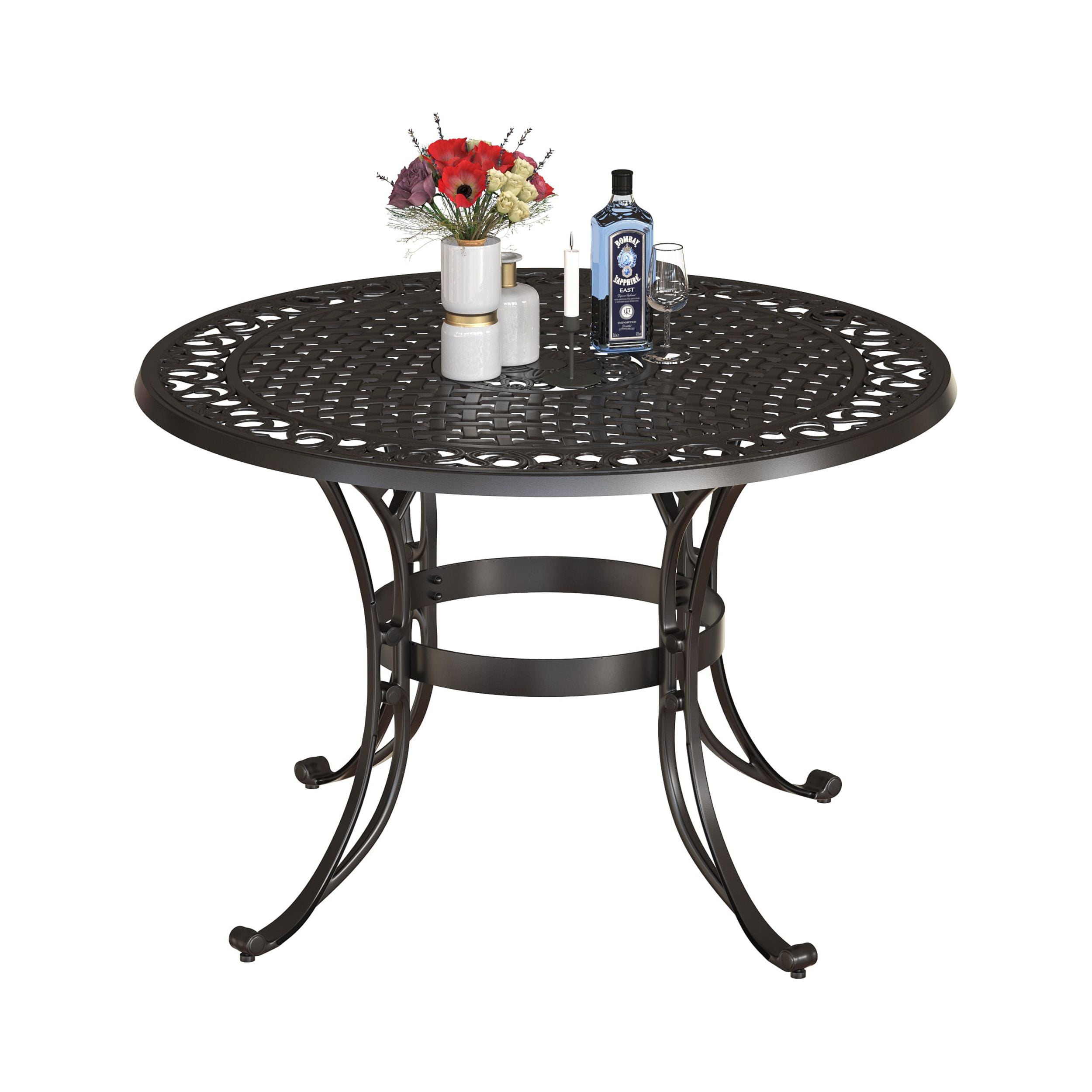 42 inch cast aluminum patio table deals
