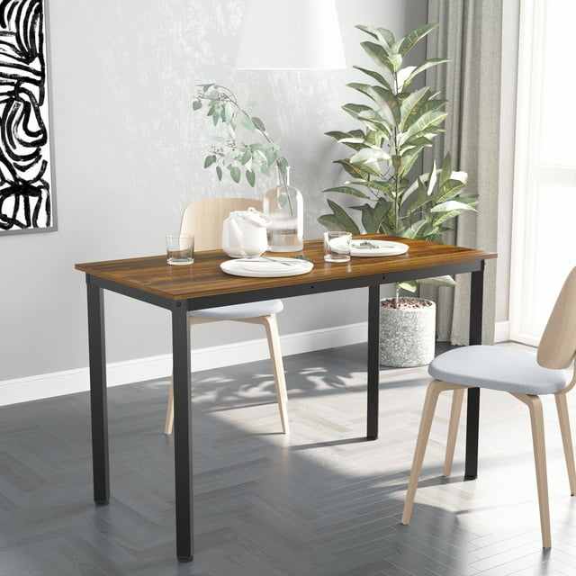 GEZEN Modern Simple Dining Table 47-inch Desk for Apartment Small Space, Teak