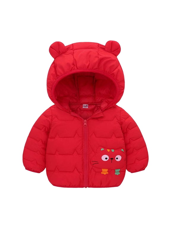 Anti Children Carter Hooded Jacket Year Baby Thickened Warm Small Cotton Winter Coats Kids Toddler Boys Girls Padded Cute Cartoon Bear Hoods Clothes Outerwear Coat