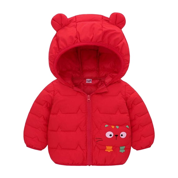GEZHEN Anti Children Carter Hooded Jacket Year Baby Thickened Warm Small Cotton Winter Coats Kids Toddler Boys Girls Padded Cute Cartoon Bear Hoods Clothes Outerwear Coat