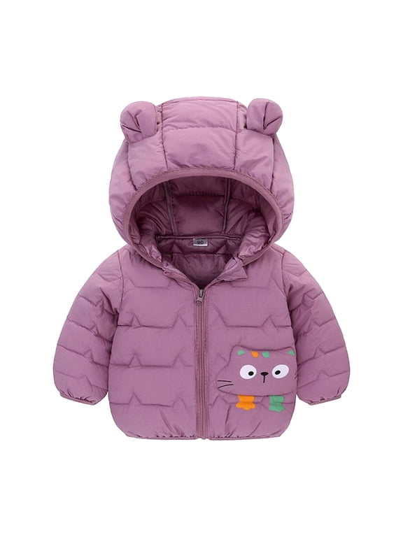 Anti Children Carter Hooded Jacket Year Baby Thickened Warm Small Cotton Winter Coats Kids Toddler Boys Girls Padded Cute Cartoon Bear Hoods Clothes Outerwear Coat