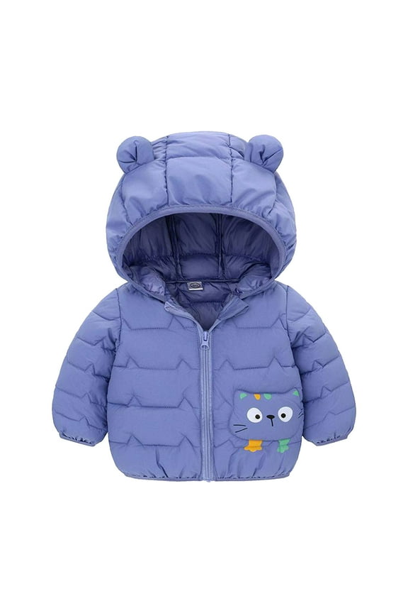 Anti Children Carter Hooded Jacket Year Baby Thickened Warm Small Cotton Winter Coats Kids Toddler Boys Girls Padded Cute Cartoon Bear Hoods Clothes Outerwear Coat